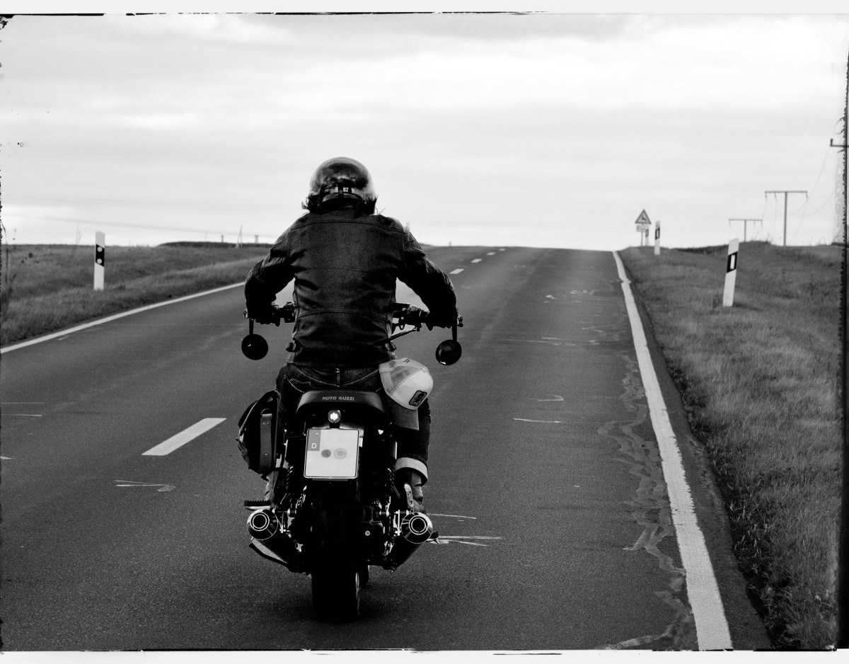 Mike auf dem Motorrad