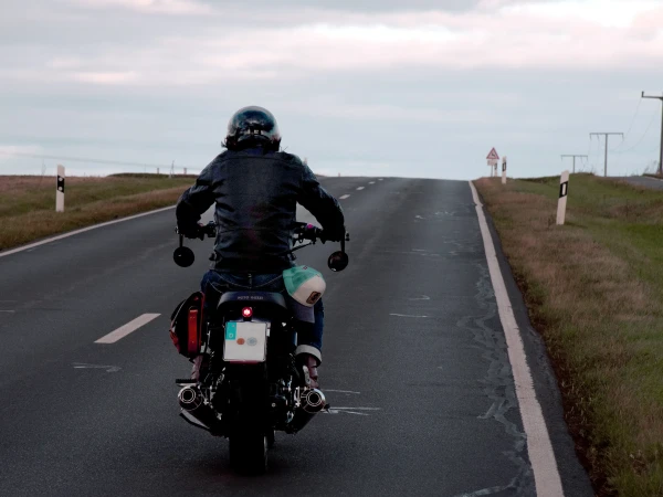 Mike Uhl auf seinem Motorrad